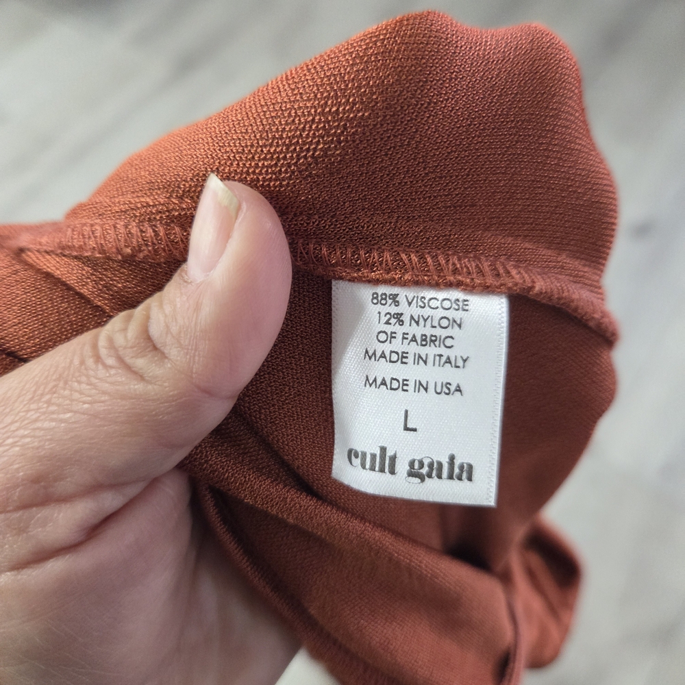 Cult Gaia Natalia Dress - Burnt Orange with Fringe - Picture 10 of 13